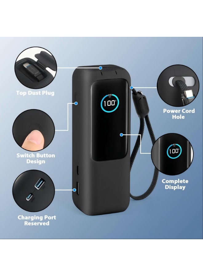 fantasize Thick 1.5mm Silicone Case for Anker Zolo Power Bank 25000mAh 165W – Protective Full-Wrap Cover with Precise Port Cutouts for Anker Laptop Portable Charger (Black) - Image 2