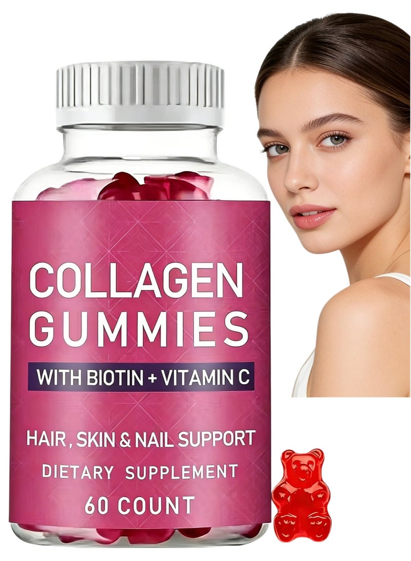 BIYODE Extra Strength Collagen + Biotin: Great Support for Hair, Skin & Nails, 60 Gummies. - Image 1