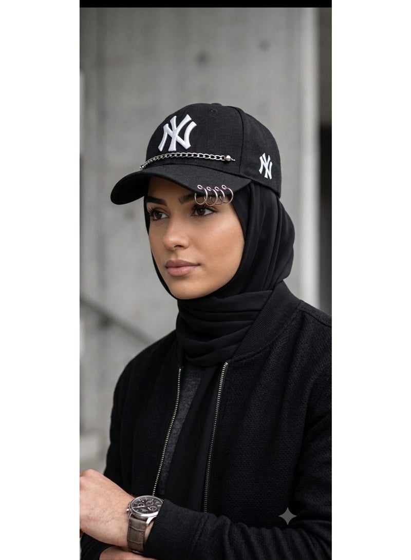 نيويورك يانكيز قبعة NY شاطئ حريمي كابات حلقات سوداء أنيقة للسيدات | تسوق الإكسسوارات الأنيقة الآن - Image 2