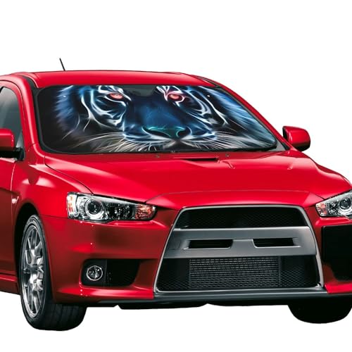 FREEHOTU Cool Tiger Windshield Sunshade for Car SUV Truck Foldable Uv Ray Reflector Front Window Sun Shade Visor Shield Cover - Image 2