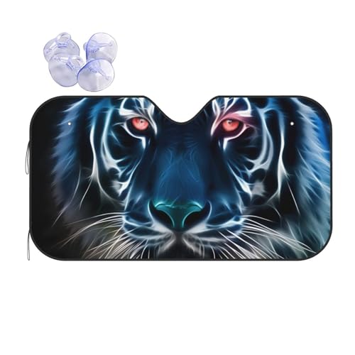 FREEHOTU Cool Tiger Windshield Sunshade for Car SUV Truck Foldable Uv Ray Reflector Front Window Sun Shade Visor Shield Cover - Image 1