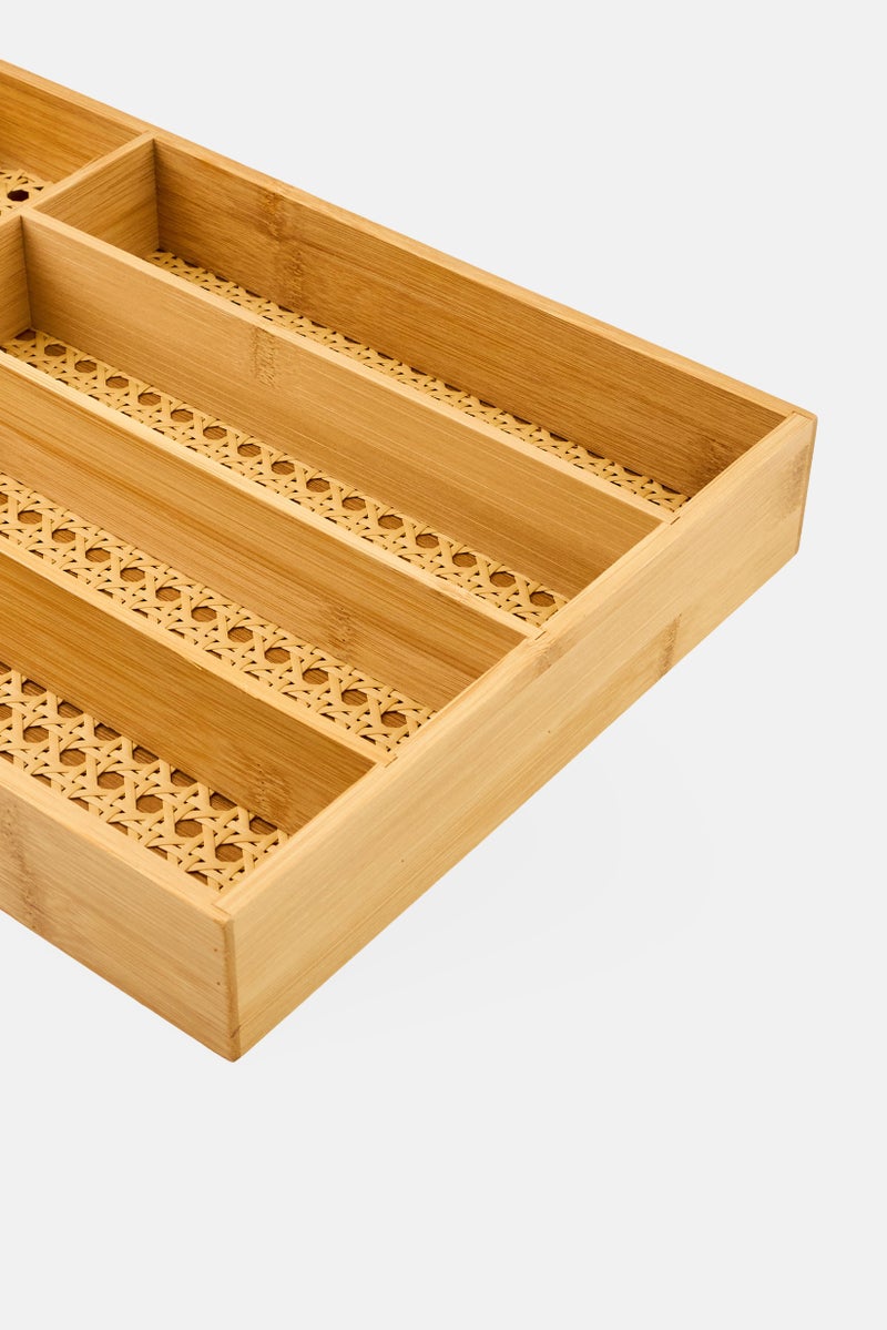 Alta Bamboo Cutlery Tray And Drawer Organizer, Light Brown - Image 4