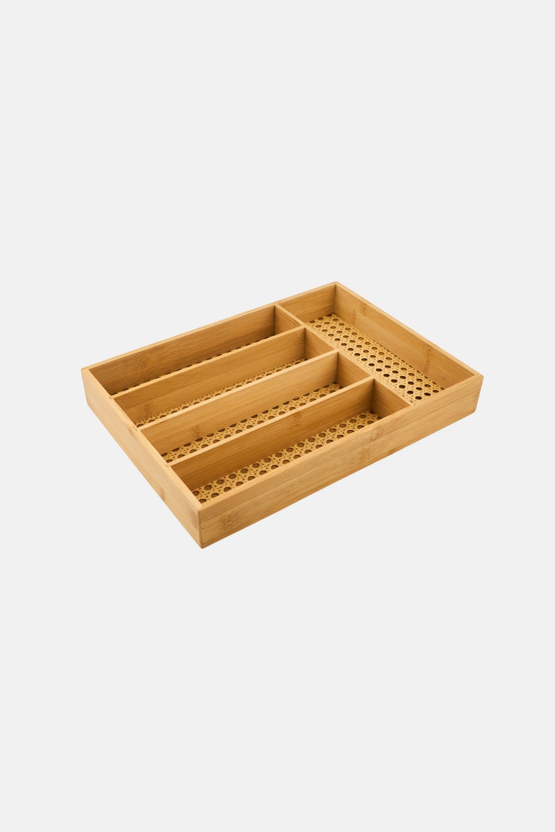 Alta Bamboo Cutlery Tray And Drawer Organizer, Light Brown - Image 3