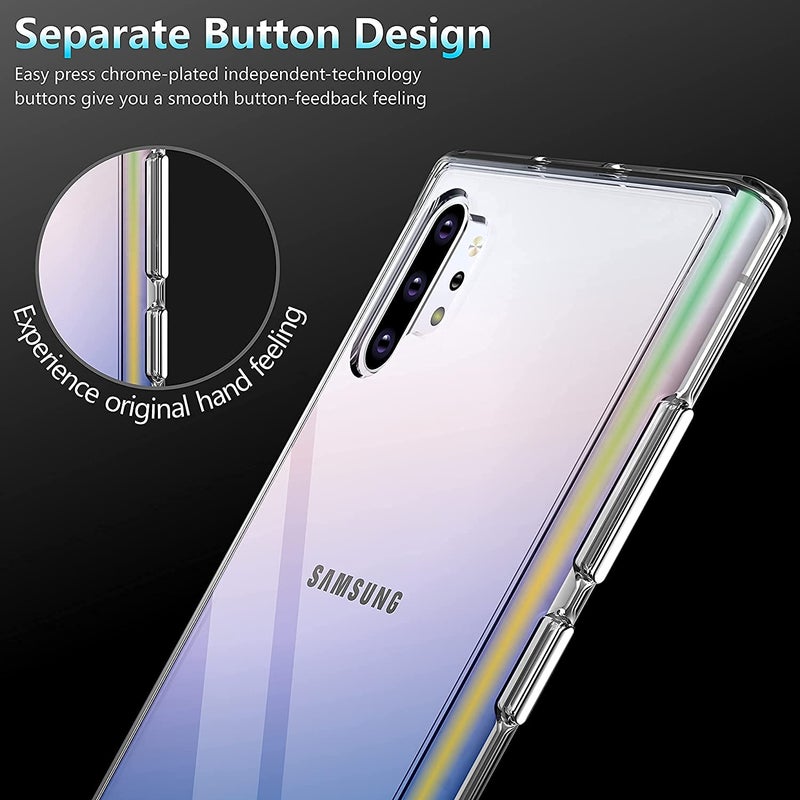 Nishtech غطاء خلفي شفاف هجين ناعم رفيع مضاد للغبار لجهاز سامسونج جالاكسي نوت 10 بلس مع حماية الكاميرا - Image 3