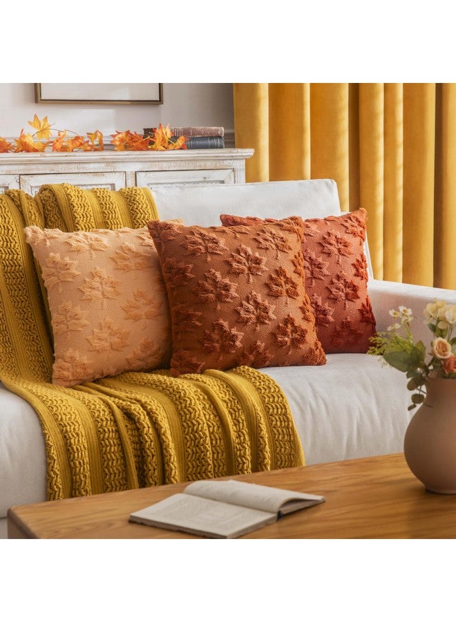 COSIBONO COSIBONO Maple Leaf Fall Throw Pillow Covers 18"x18" Set of 2, Rust Red Farmhouse Decorative Pillow Covers for Autumn Harvest Holiday Accent Pillow Cases, Faux Fur Pillow Covers for Couch Bed Room - Image 5