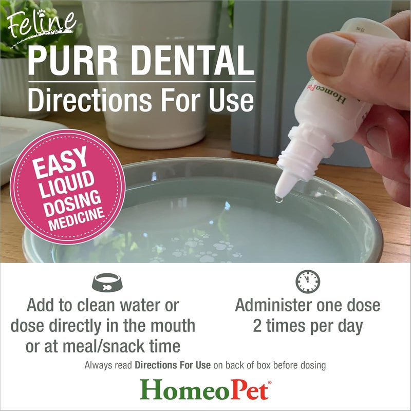 HomeoPet Feline Purr Dental Safe and Natural Tooth and Dental Care for Cats Cat Dental Care 15 Milliliters - Image 5