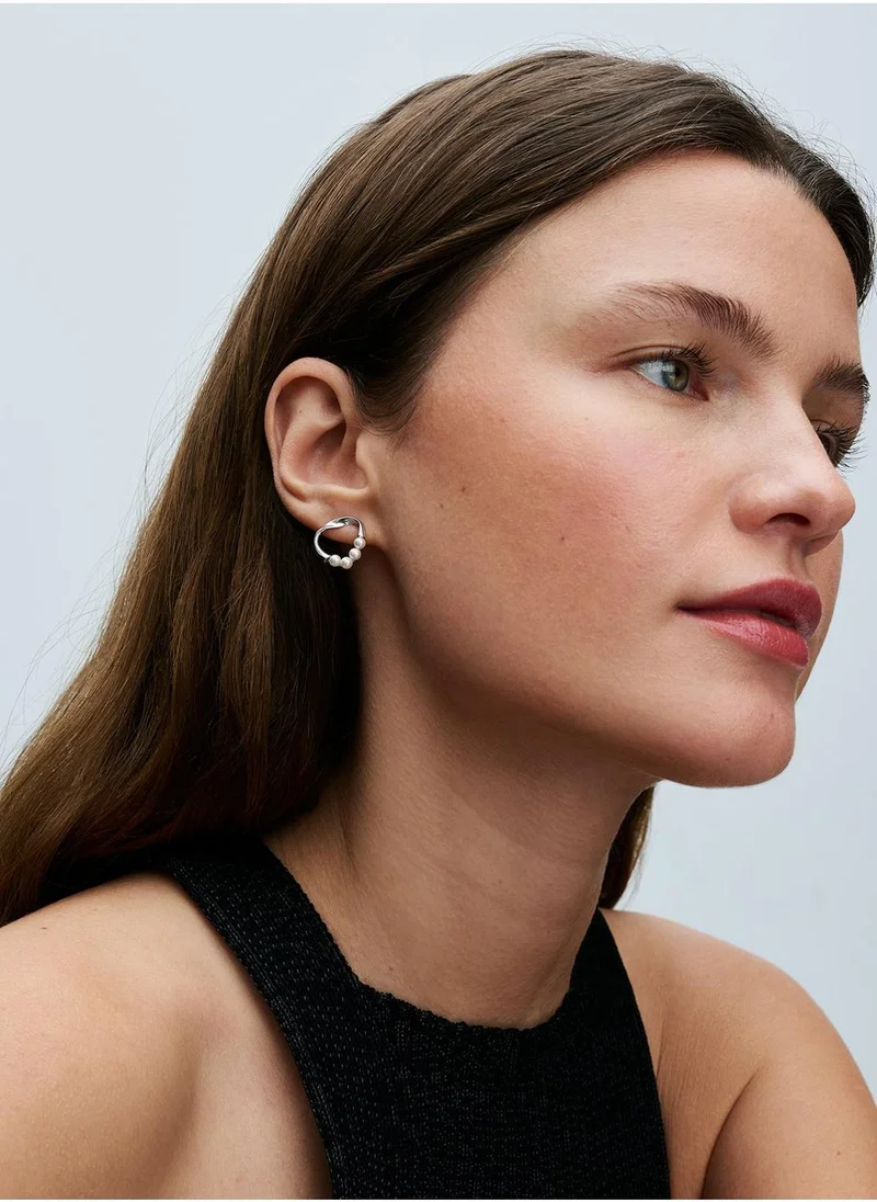 باندورا أقراط فضة استرليني مرصعة