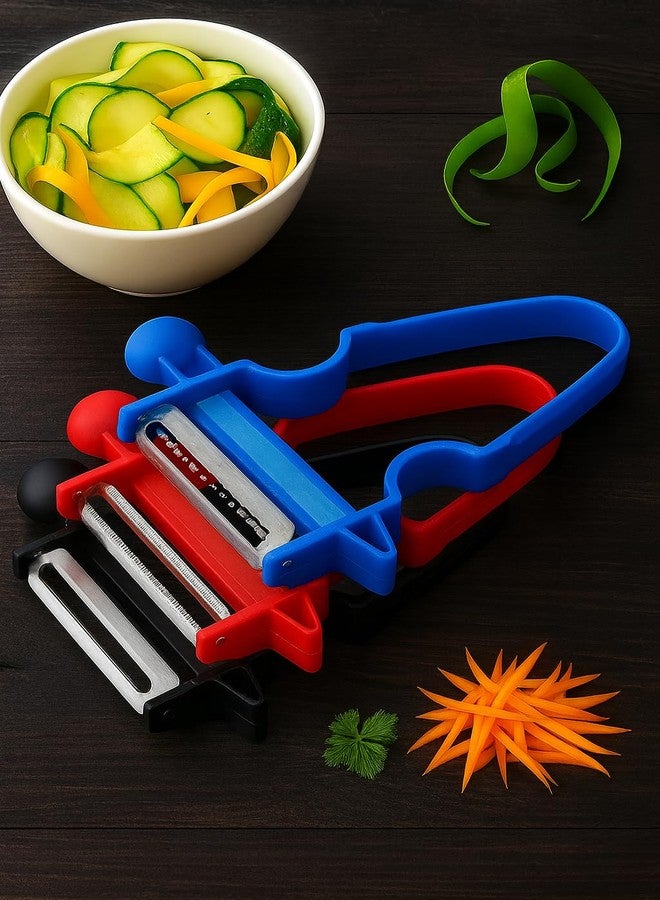 Top Chef Magic Trio Peeler Set - 3-Piece Julienne, Serrated & Straight Peelers for Peel, Slice & Julienne - Image 1