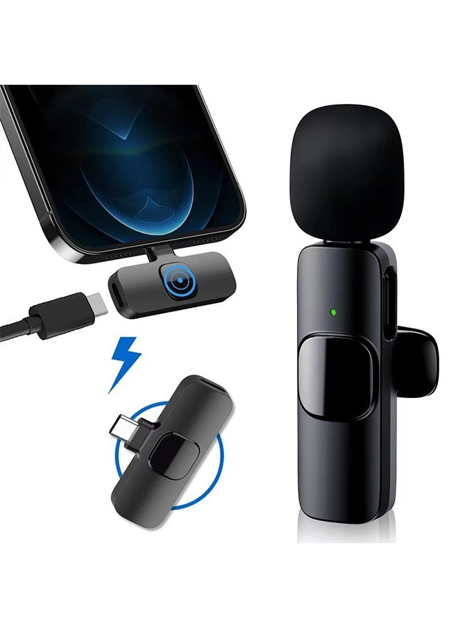 ESSAGER - Wireless Lavalier Microphone for Type-C Phone- Plug-Play Wireless Mic with 2 Microphone for USB-C Android Phone and iPhone Video Recording- Interview- Vlog- Auto Sync and Noise Reduction- 2.4 GHZ - Image 1