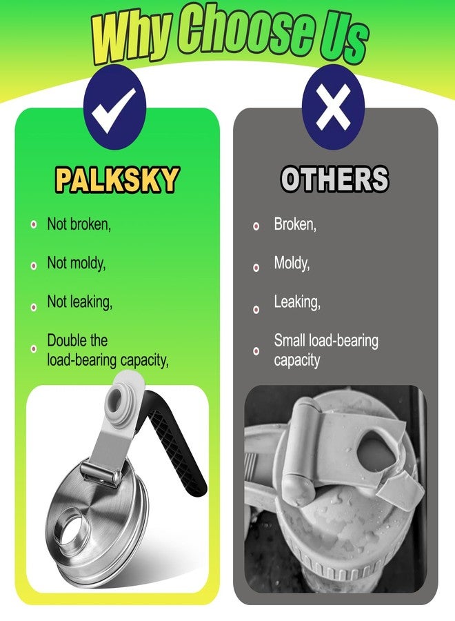 PalkSky Mason Jar Pour Spout Lid Stainless Steel with Handle, Regular Mouth Pour Spout Flip Cap Lids for Mason Jars, Anticracking Leak Proof Seal Cover Airtight for Drinking Salad Dressing Food Storing(2PCS) - Image 2