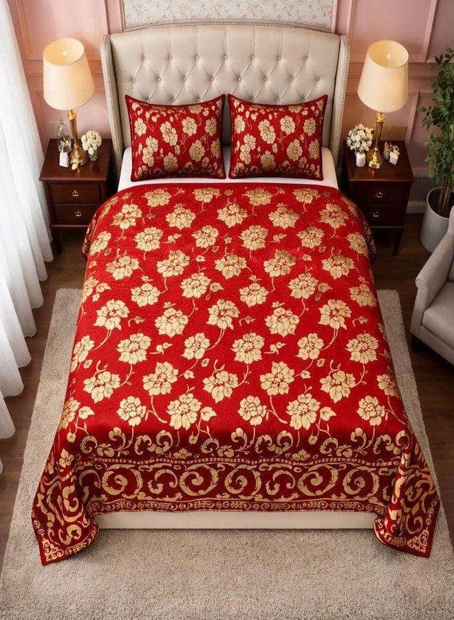 DEESAK Opulent Velvet & Satin Bedsheet Set – King Size Cotton Bed Cover | Luxurious Winter Bedsheet with Woolen Comfort | Premium Velvet Bedsheet King Size for Double Bed | Size - 90x100, Multi - 3 - Image 1