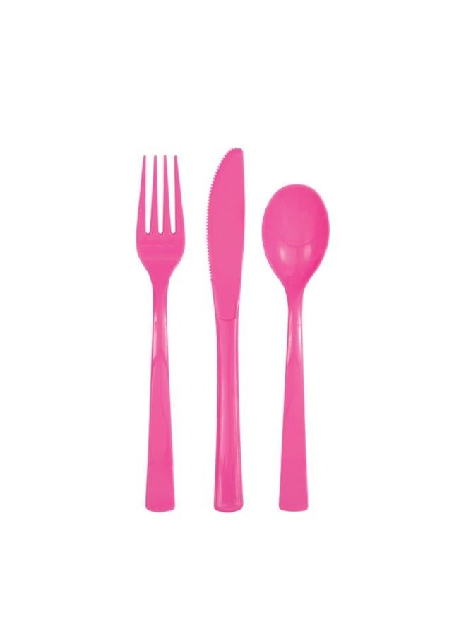 Unique 18 Assorted Hot Pink Cutlery - Image 1