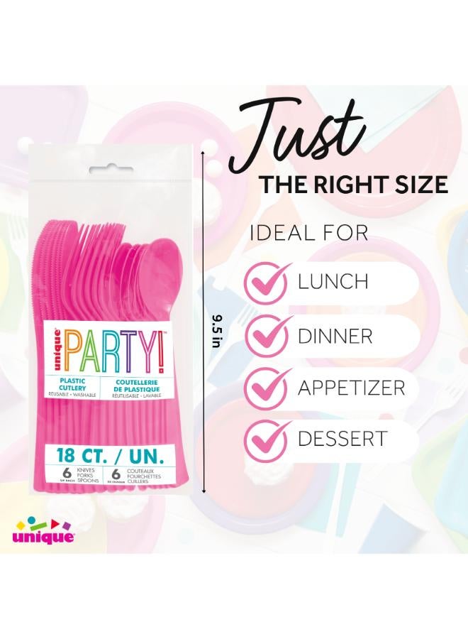 Unique 18 Assorted Hot Pink Cutlery - Image 3