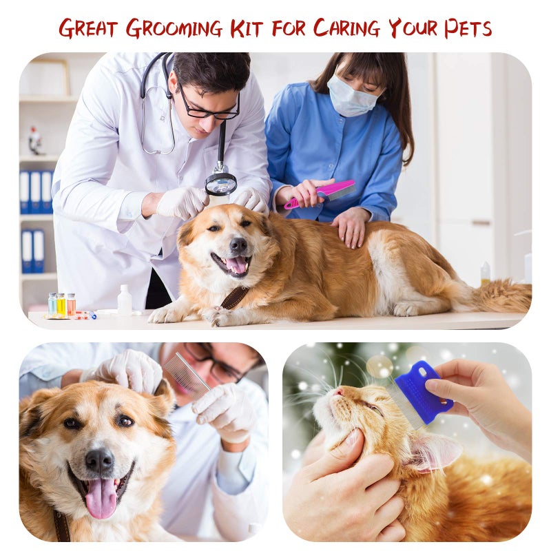GUBCUB Pets Grooming Comb Kit for Small Dogs Puppies For Tear Stain Remover, 2-in-1 with Round Teeth to Remove Knots Crust Mucus - Image 4
