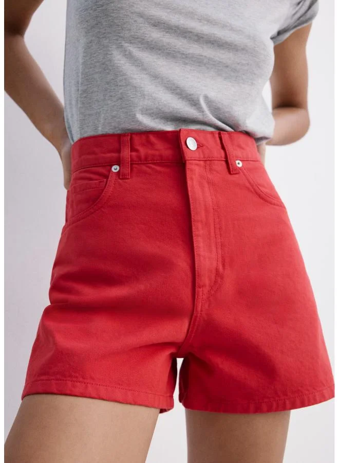 مانجو High-Rise Denim Shorts