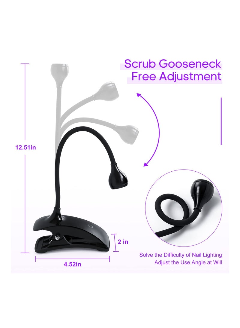 مصباح أظافر LED يعمل بالأشعة فوق البنفسجية سريع الجفاف ، مصباح جل للأظافر بالأشعة فوق البنفسجية 5 واط ، مجفف أظافر جل 10 ثوانٍ ، تجفيف سريع بجوزينك ، علاج خفيف ، مشبك مصباح احترافي لمجفف الأظافر لطلاء - Image 2