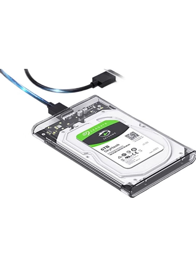 Shuole External Hard Drive Enclosure, 2.5-Inch, Usb 3.0, Sata Interface, Laptop External Case For Solid State And Mechanical Ssd Drives, Fully Transparent - Image 3