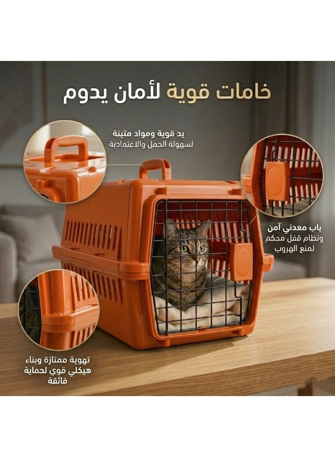 بوكس تنقل للقطط والكلاب الصغيرة – خفيفة التهوية، مريحة، معتمدة للطيران – مثالية للنقل، النزهات، والرحلات الجوية - Image 2