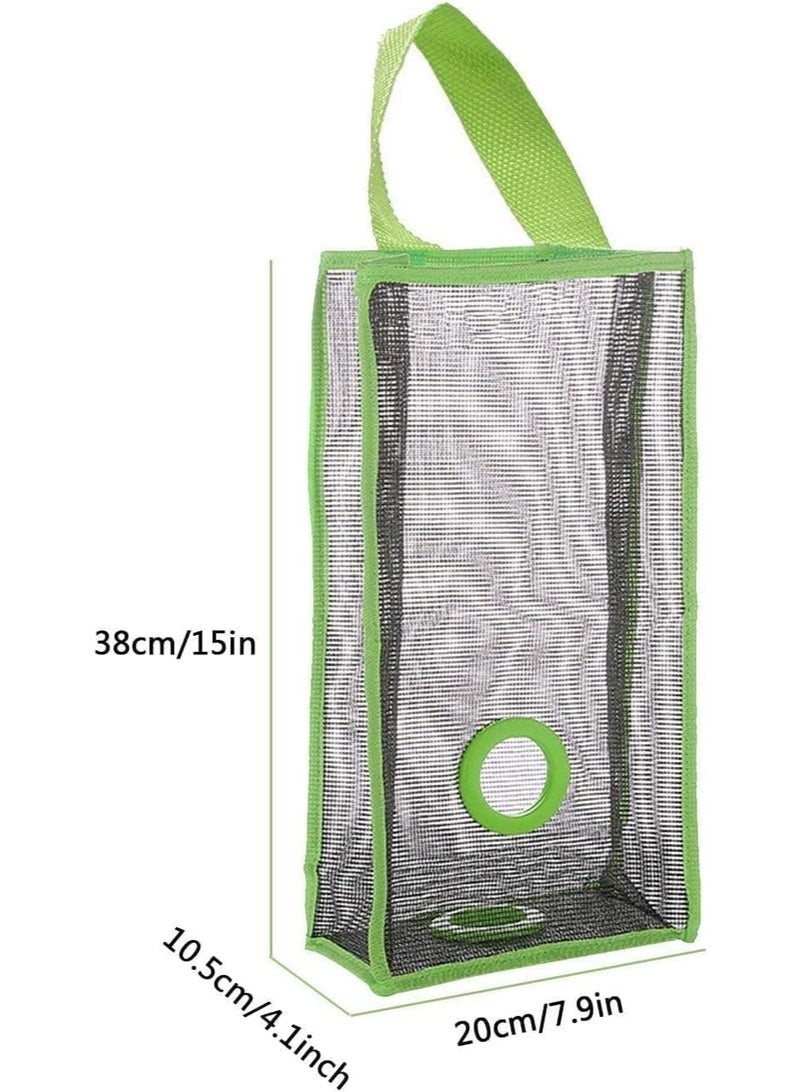 2 Pack Of Hanging Mesh Plastic Bag Organizer for Organizing and Holding Clear Plastic Bags, Recycling Bags, Grocery Bags, Mesh Plastic Bag Dispenser, Wall Mounted Storage Container for Bags and Wipes - Random Color - Image 3