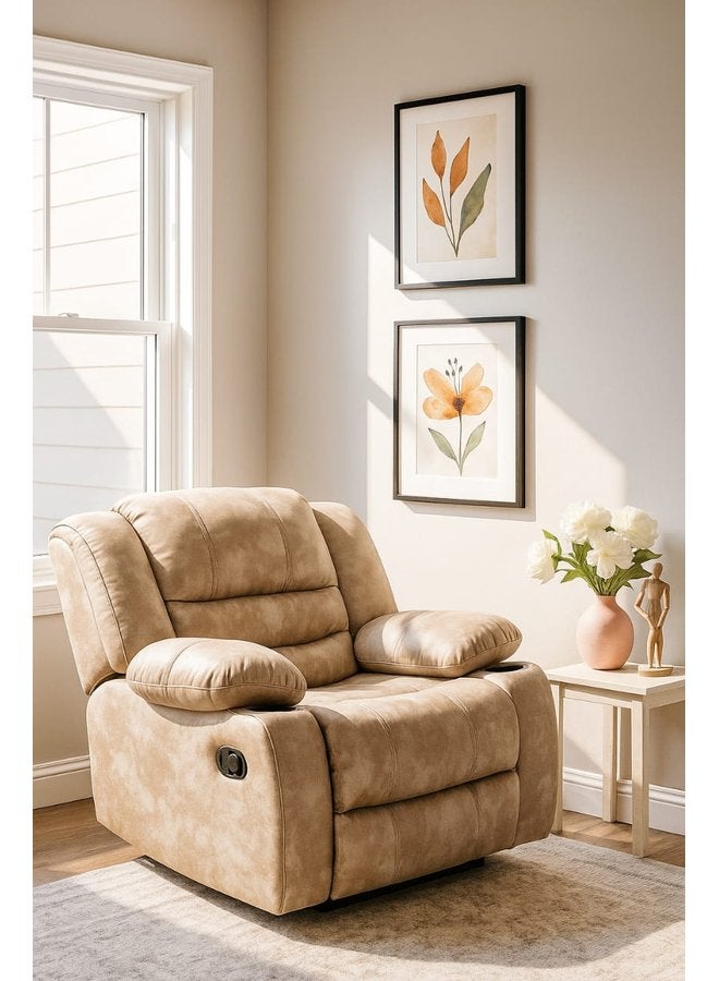 هاوزيت كرسي استرخاء بثلاث حركات، بيج، عرض 90×طول 80×ارتفاع 100 سم