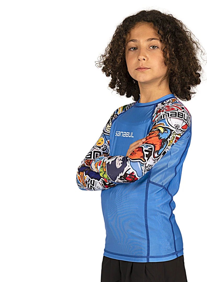 Sanabul  SB KIDS RASH GUARD ROAR RAGE BLUE SMALL - Image 2