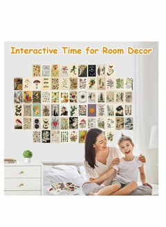 Excefore Vintage Wall Collage Kit Aesthetic Pictures 70PCS Posters for Room Aesthetic lovely Dorm Photo Wall Decor for Teen Girls Botanical Wall Art Printed Wall Sticker Decorative Aesthetics Warm Beige Card  - Image 4