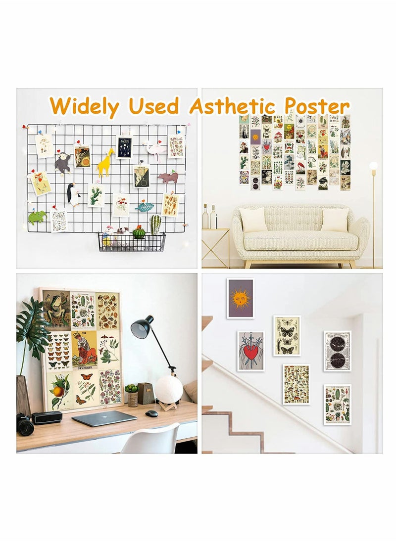 Excefore - Vintage Wall Collage Kit Aesthetic Pictures 70PCS Posters for Room Aesthetic lovely Dorm Photo Wall Decor for Teen Girls Botanical Wall Art Printed Wall Sticker Decorative Aesthetics Warm Beige Card - Image 1