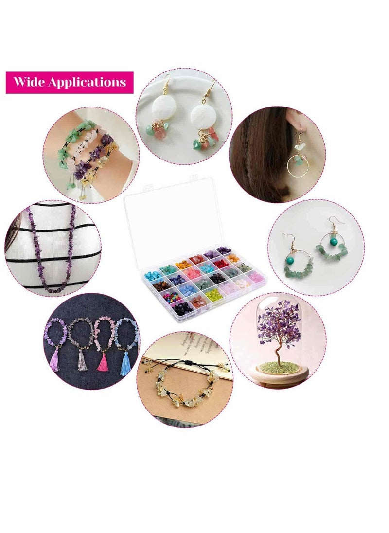 KASTWAVE - Crystal Chips and Gemstones Beads for Jewelry Making, KASTWAVE 24 Colors Gemstones Chips Jewelry Bracelet Beads for Jewelry Making - Image 1