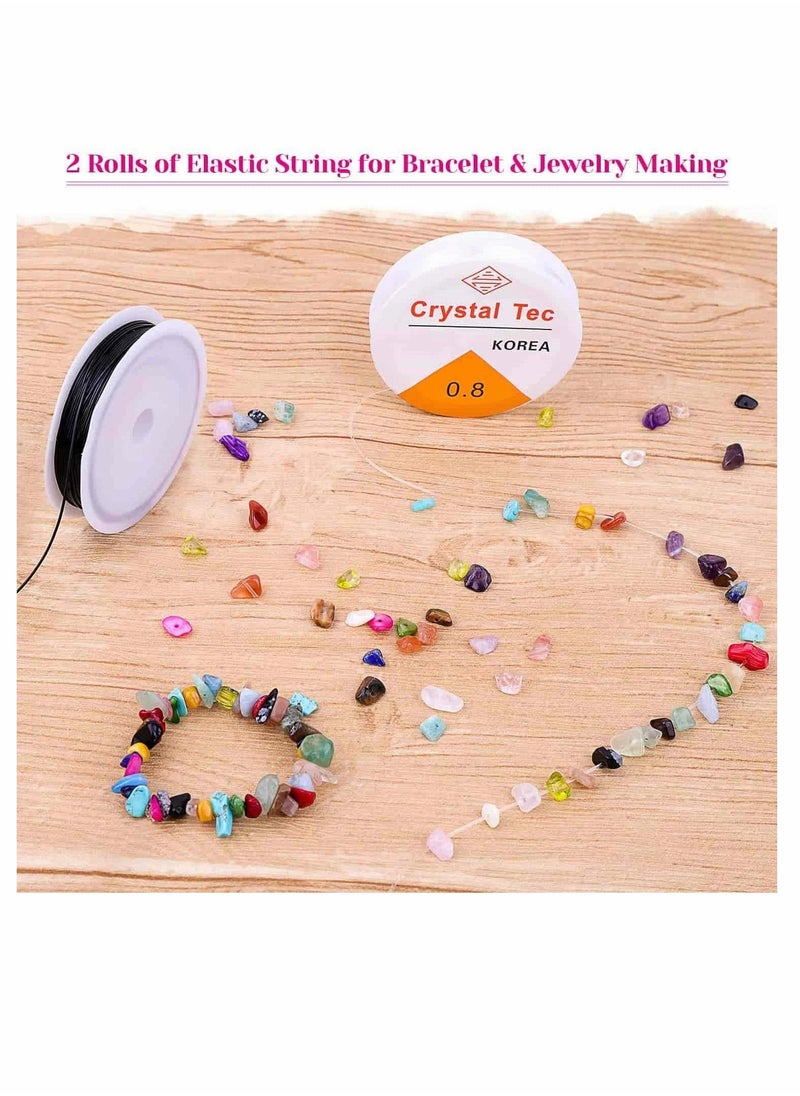 KASTWAVE Crystal Chips and Gemstones Beads for Jewelry Making, KASTWAVE 24 Colors Gemstones Chips Jewelry Bracelet Beads for Jewelry Making  - Image 4