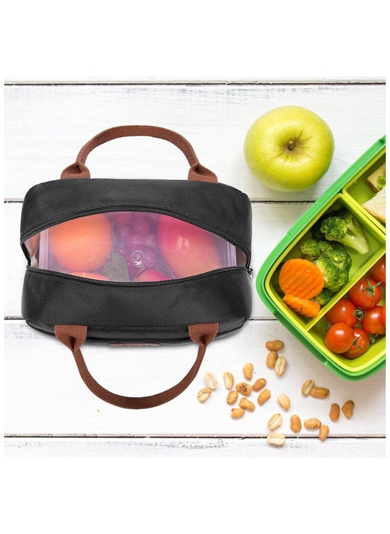 MahMir - MahMir Insulated Lunch Bag for Men Women Kids with Strap Handles Wide Open Easy to Clean Insulated Lunch Bag Box for Office Work School Picnic Travel, Leakproof Thermal Cooler Insulated Lunch (Black) - Image 1