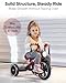 RIDYEE Toddler Tricycle for 2 to 5 Years Tricycle for 3 Years with Front Light Rubber Front Wheel Soft Handlebar with Streamers Adjustable Seat Red - Image 4