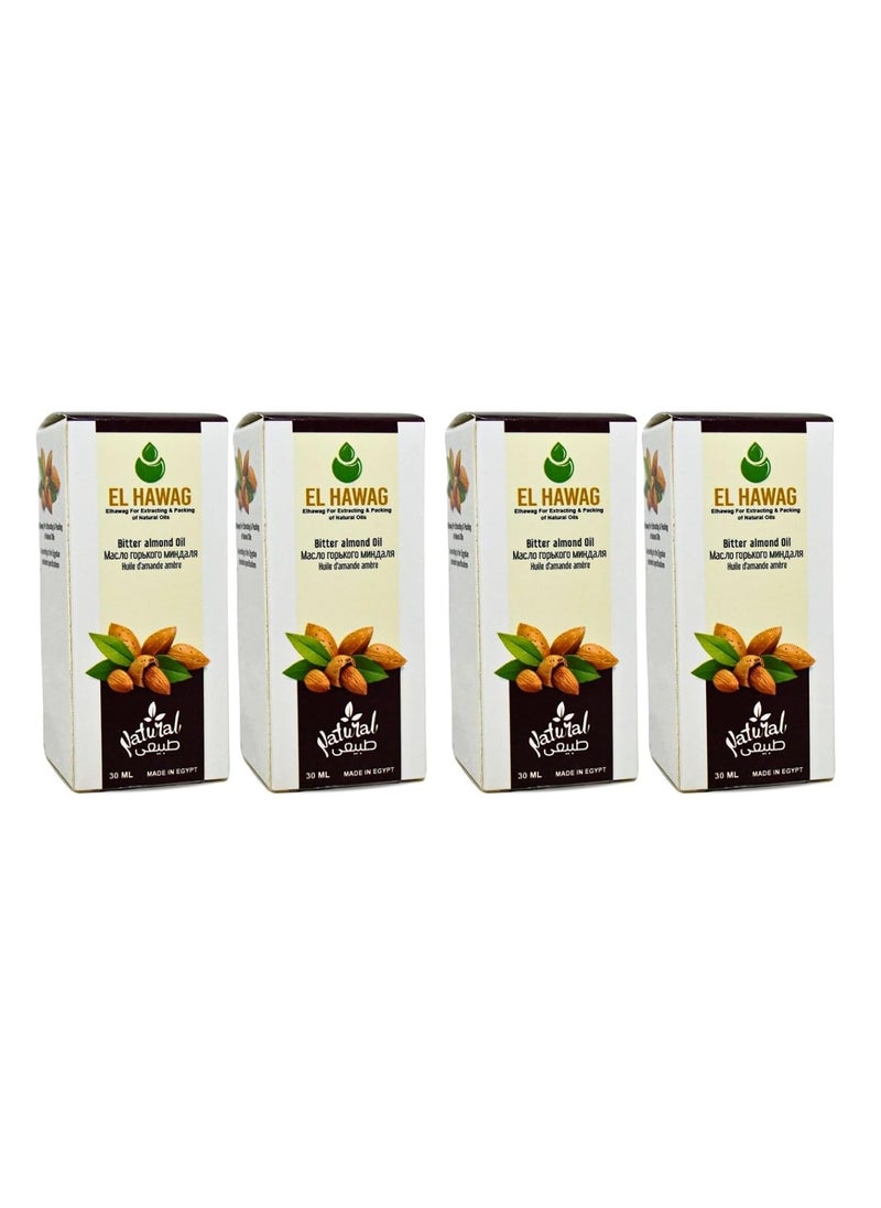 bonballoon Bitter Almond Oil Natural Undiluted Pure For Hair Skin Care Skincare Facial Body  Cold Pressed Premium No Additives Kosher Halal 4 Pack  405 oz  120 ml 