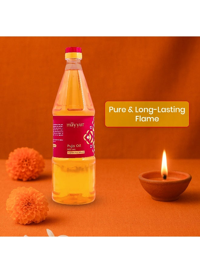 Pure Pooja Lamp Oil | Natural Spiritual Oil for Daily Pooja & Aarti | Long-Lasting Divine Fragrance 900 ml - Image 3
