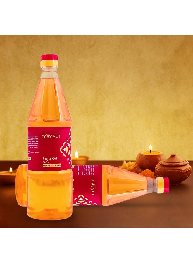 Pure Pooja Lamp Oil | Natural Spiritual Oil for Daily Pooja & Aarti | Long-Lasting Divine Fragrance 900 ml - Image 5