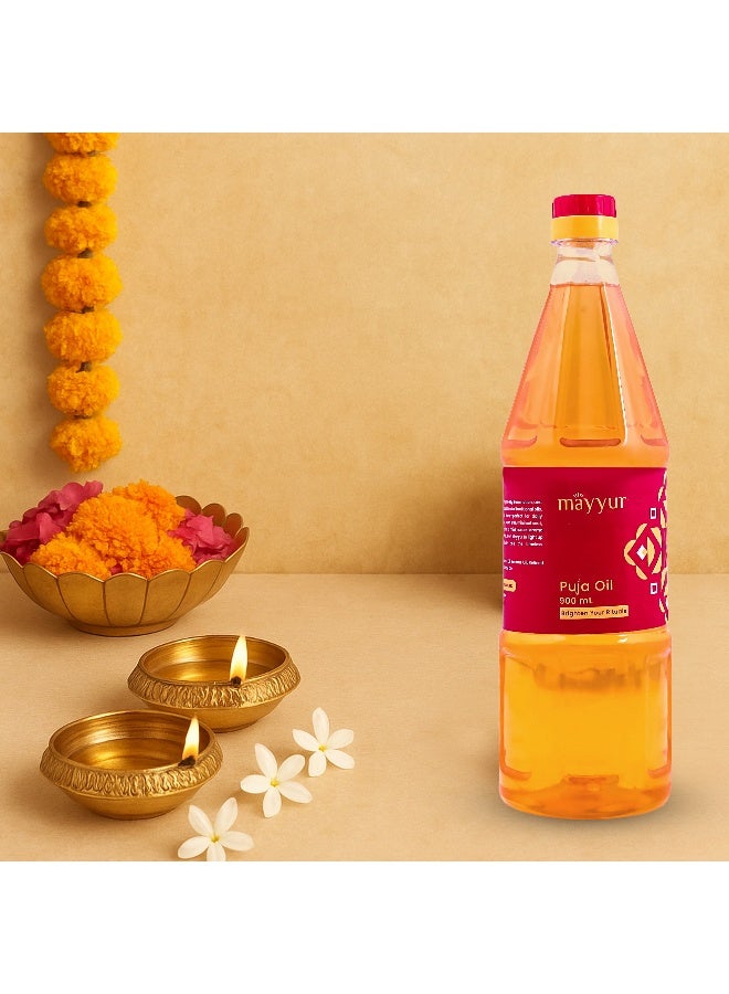 Pure Pooja Lamp Oil | Natural Spiritual Oil for Daily Pooja & Aarti | Long-Lasting Divine Fragrance 900 ml - Image 1