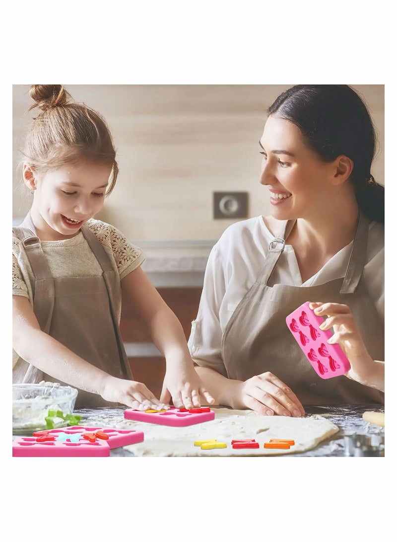 NIBEMINENT Bow Chocolate Silicone Mold 4 Pcs Fondant Mini Mould for Making Cupcake Soap Cookie Clay Decoration 16 Cavity Butter Pink - Image 4