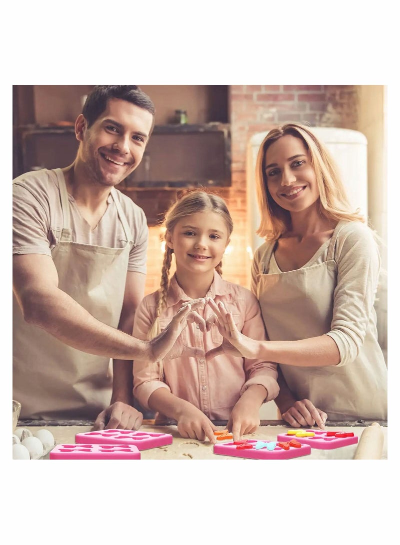 NIBEMINENT Bow Chocolate Silicone Mold 4 Pcs Fondant Mini Mould for Making Cupcake Soap Cookie Clay Decoration 16 Cavity Butter Pink - Image 5