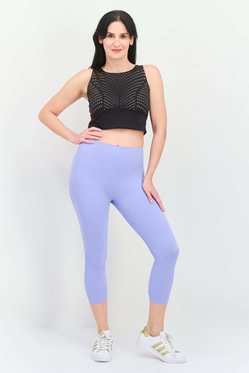 PUMA Women Polka Dots Non Paddded Forever Luxe Sports Bra, Black/Gold - Image 4