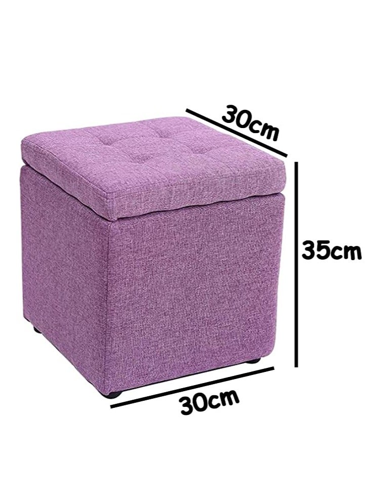 FFD Storage Ottoman Cube Footrest Seat,Space Saving Foldable Storage Ottoman Boxes - Image 2
