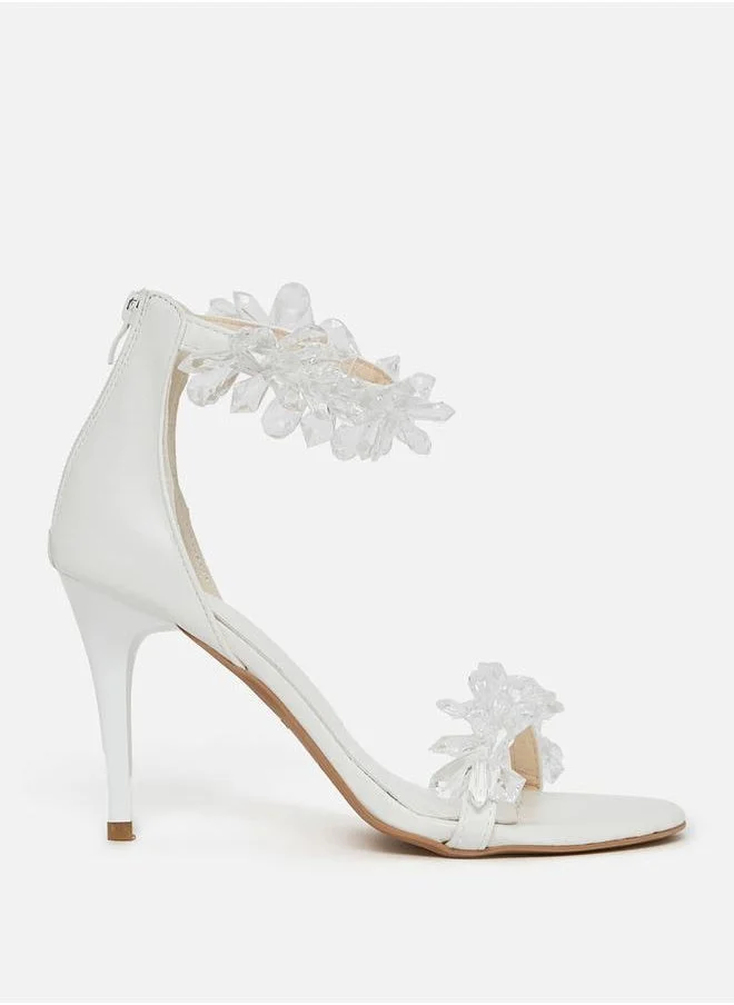 ستايلي Faux Crystal Strap Stiletto Heel Sandals