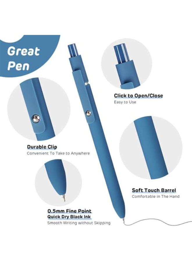 JZS Gel Pens, 5 Pcs 0.5mm Black Ink Pens Fine Point Smooth Writing Pens, High-End Series Pens for Journaling Note Taking, Cute Office School Supplies Gifts for Women Men,Vintage - Image 3