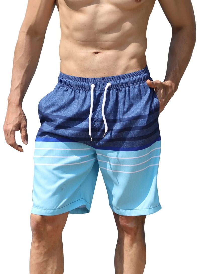 Men Swim Beach Shorts Quick Dry Swimming Trunks Drawstring Surfing Board Shorts  Size M - Image 1
