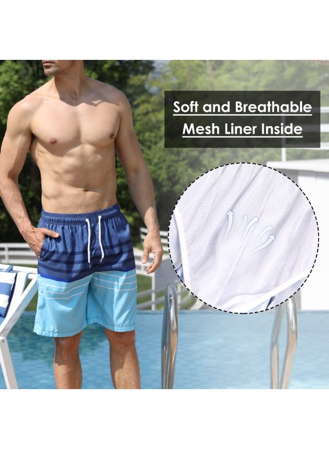 Men Swim Beach Shorts Quick Dry Swimming Trunks Drawstring Surfing Board Shorts  Size M - Image 4