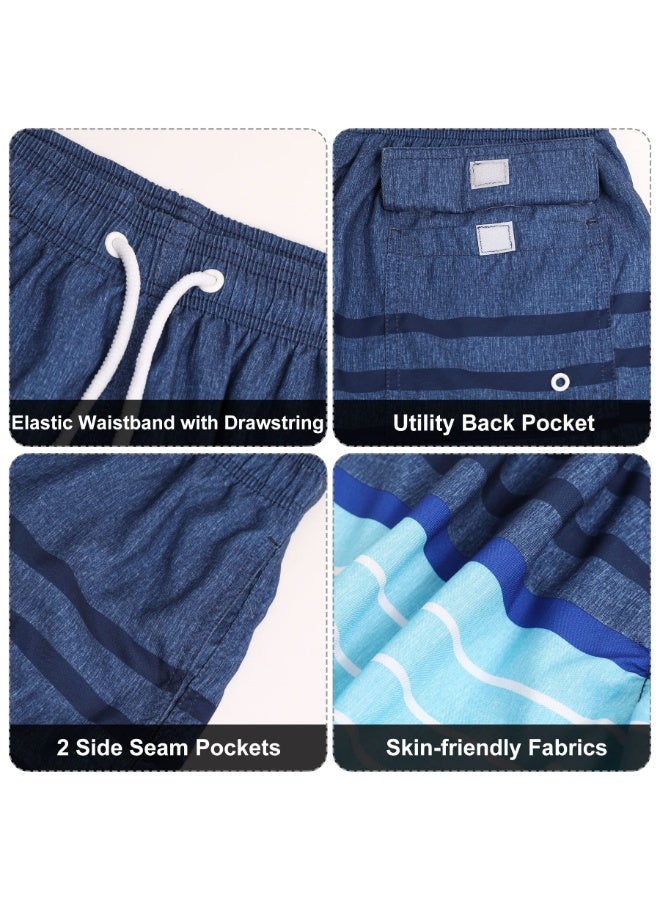 Men Swim Beach Shorts Quick Dry Swimming Trunks Drawstring Surfing Board Shorts  Size M - Image 5