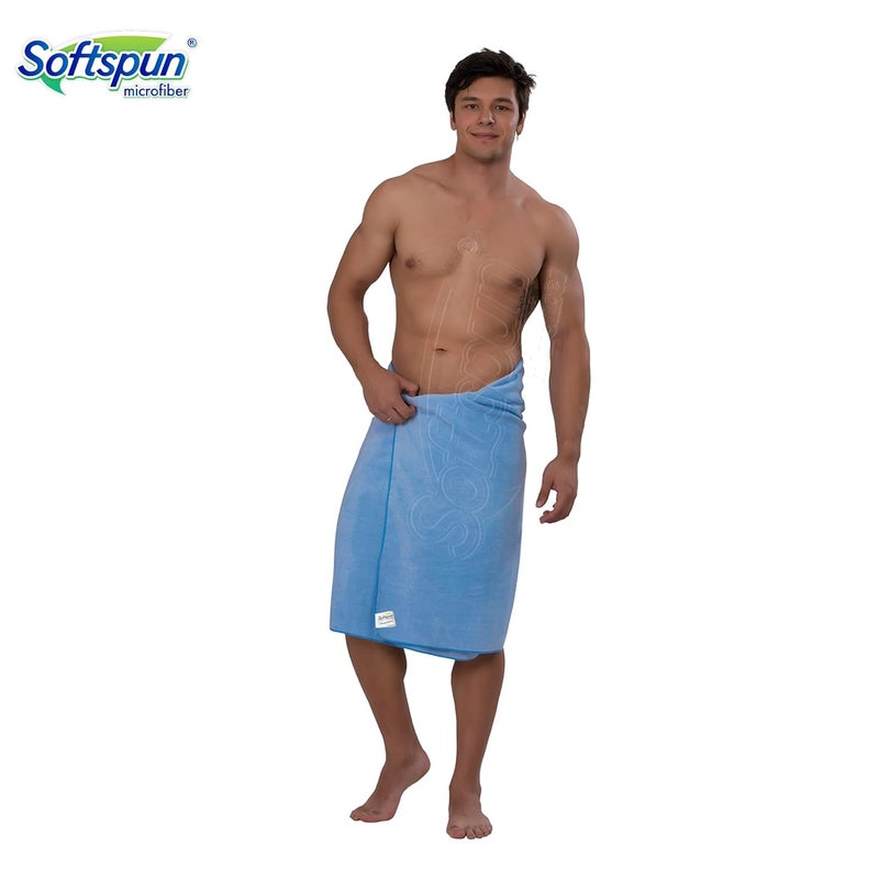 SOFTSPUN Microfiber Hair & Face Care Bath Towel 1 pc 60x120cm Sky Blue! Ultra Absorbent Super Soft & Comfortable, Quick Drying for Men & Women Daily Use for Large Size Unisex. - Image 5