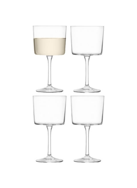 4-Piece Scratch Resistant Modern Design Fine Walls Solid Pattern Gio Drinking Glass Clear 250 ml G1768-09-301