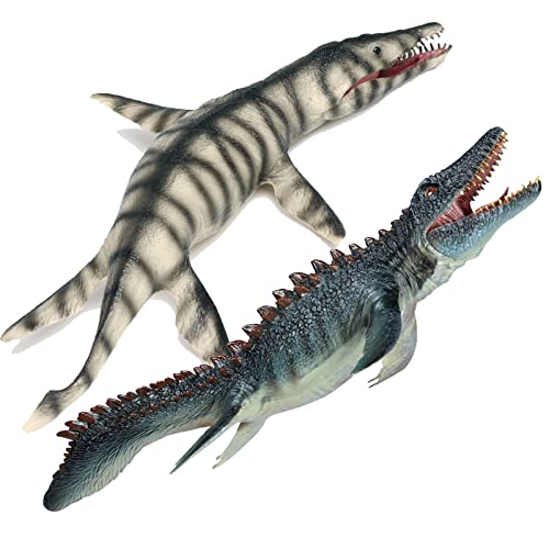 Gemini&Genius GeminiGenius Shark Toys Mosasaurus and Kronosaurus Set Sea Animal Dinosaur Toys Ocean Shark Toys Perfect for Kids Birthday GiftsCake Coppers Swimming - Image 1