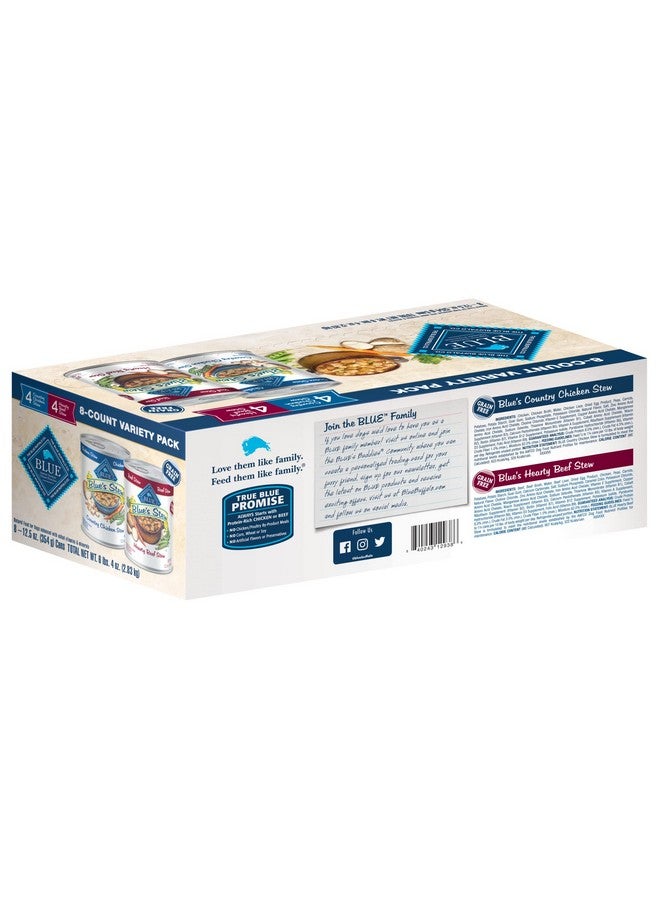 Blue Buffalo Blue's Stew Natural Adult Wet Dog Food Variety Pack, Chicken & Beef Stew 12.5-oz Can (8 Count- 4 of Each Flavor) - Image 2