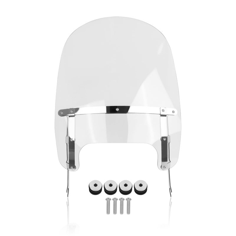CHIFUN 188 Clear Windshield Windscreen Airflow Wind Deflector Replacement for Harley Fat Boy FLFB FLFBS 20182023 Motorcycle AccessoriesChrome Clamp