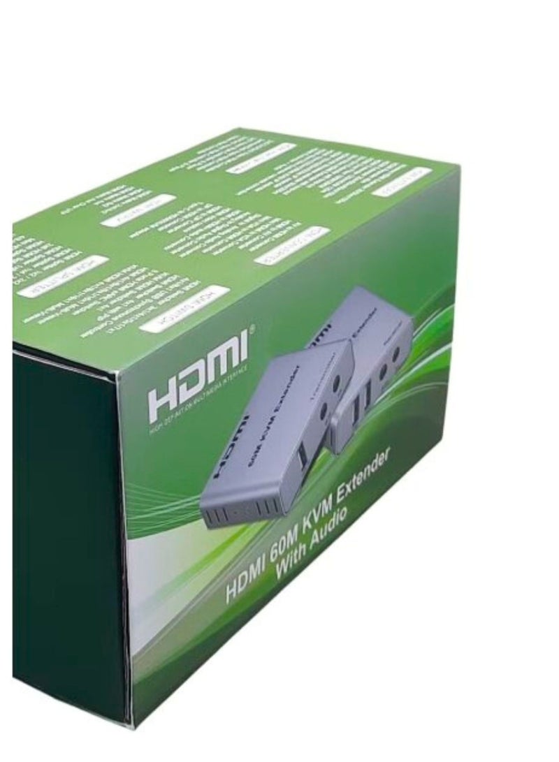 Terabyte HDMI 60M KVM Extender with Audio | Long-Distance Signal Transmission | USB, HDMI, and IR Support - Image 1
